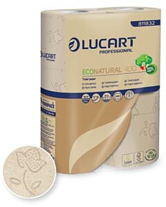 Lucart EcoNatural 400 Toilettenpapier, 2-lg., 400 Blatt, 5 x 6 Rollen