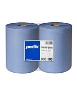 Temca Profix Handy Plus,  blau 2-lagig, unverleimt, 36 x 38 cm, 2 Rollen, 2000 Blatt, Putztuchrolle